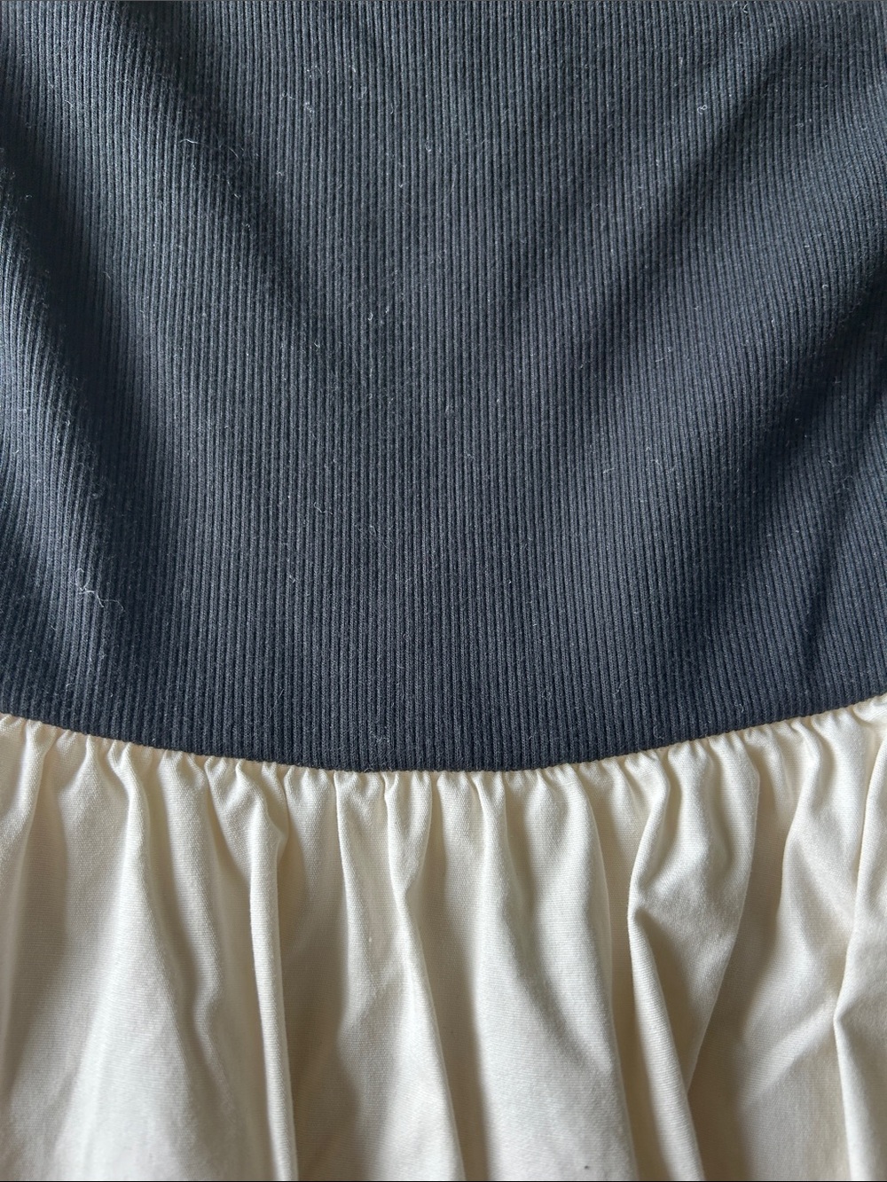 Women’s Black and Cream Strapless Bubble Dress - Picture 4 of 6
